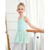 Zaclotre Girls Ballet Leotards Toddler Hollow Back Dance Dress Outfit with Removable Shiny Skirt Combo(Aqua Green)