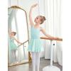 Zaclotre Girls Ballet Leotards Toddler Hollow Back Dance Dress Outfit with Removable Shiny Skirt Combo(Aqua Green)
