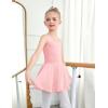 Zaclotre Girls Ballet Leotards Toddler Hollow Back Dance Dress Outfit with Removable Shiny Skirt Combo(Ballet Pink)