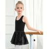 Zaclotre Girls Ballet Leotards Toddler Hollow Back Dance Dress Outfit with Removable Shiny Skirt Combo(Black)