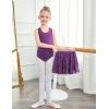 Zaclotre Girls Ballet Leotards Toddler Hollow Back Dance Dress Outfit with Removable Shiny Skirt Combo(Dark Purple)