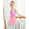 Zaclotre Girls Ballet Leotards Toddler Hollow Back Dance Dress Outfit with Removable Shiny Skirt Combo(Diamond Pink)