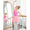 Zaclotre Girls Ballet Leotards Toddler Hollow Back Dance Dress Outfit with Removable Shiny Skirt Combo(Diamond Pink)