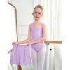 Zaclotre Girls Ballet Leotards Toddler Hollow Back Dance Dress Outfit with Removable Shiny Skirt Combo(Lilac)