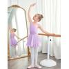 Zaclotre Girls Ballet Leotards Toddler Hollow Back Dance Dress Outfit with Removable Shiny Skirt Combo(Lilac)