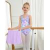 Zaclotre Girls Ballet Leotards Toddler Hollow Back Dance Dress Outfit with Removable Shiny Skirt Combo(Purple Butterfly)