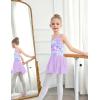 Zaclotre Girls Ballet Leotards Toddler Hollow Back Dance Dress Outfit with Removable Shiny Skirt Combo(Purple Butterfly)