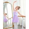 Zaclotre Girls Ballet Leotards Toddler Hollow Back Dance Dress Outfit with Removable Shiny Skirt Combo(Purple Butterfly)