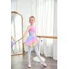 Zaclotre Girls Ballet Leotards Toddler Hollow Back Dance Dress Outfit with Removable Shiny Skirt Combo(Rainbow Leopard)
