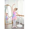 Zaclotre Girls Ballet Leotards Toddler Hollow Back Dance Dress Outfit with Removable Shiny Skirt Combo(Rainbow Leopard)