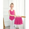 Zaclotre Girls Ballet Leotards Toddler Hollow Back Dance Dress Outfit with Removable Shiny Skirt Combo(Rose Red)