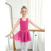 Zaclotre Girls Ballet Leotards Toddler Hollow Back Dance Dress Outfit with Removable Shiny Skirt Combo(Rose Red)