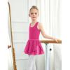 Zaclotre Girls Ballet Leotards Toddler Hollow Back Dance Dress Outfit with Removable Shiny Skirt Combo(Rose Red)