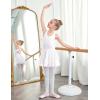 Zaclotre Girls Ballet Leotards Toddler Hollow Back Dance Dress Outfit with Removable Shiny Skirt Combo(White)