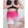 Zaclotre Girls Athletic Shorts Kids High Waisted Gymnastic Dance Biker Shorts Casual Comfy Yoga Shorts 5-14 Years(Gradient Rose)