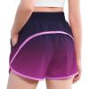 Zaclotre Girls Athletic Shorts with Zipper Pockets 2 in 1 Kid Workout Running Volleyball Soccer Shorts with Liner(Gradient Purple)