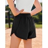 Zaclotre Girls Athletic Shorts with Pockets Elastic Waist 2 in 1 Running Shorts for Teen Kids Sports Active Soccer Shorts(Black)