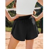 Zaclotre Girls Athletic Shorts with Pockets Elastic Waist 2 in 1 Running Shorts for Teen Kids Sports Active Soccer Shorts(Black)