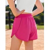 Zaclotre Girls Athletic Shorts with Pockets Elastic Waist 2 in 1 Running Shorts for Teen Kids Sports Active Soccer Shorts(Hot Pink)