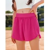 Zaclotre Girls Athletic Shorts with Pockets Elastic Waist 2 in 1 Running Shorts for Teen Kids Sports Active Soccer Shorts(Hot Pink)