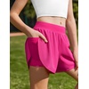Zaclotre Girls Athletic Shorts with Pockets Elastic Waist 2 in 1 Running Shorts for Teen Kids Sports Active Soccer Shorts(Hot Pink)