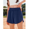 Zaclotre Girls Athletic Shorts with Pockets Elastic Waist 2 in 1 Running Shorts for Teen Kids Sports Active Soccer Shorts(Navy Blue)