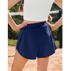 Zaclotre Girls Athletic Shorts with Pockets Elastic Waist 2 in 1 Running Shorts for Teen Kids Sports Active Soccer Shorts(Navy Blue)
