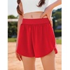 Zaclotre Girls Athletic Shorts with Pockets Elastic Waist 2 in 1 Running Shorts for Teen Kids Sports Active Soccer Shorts(Red)