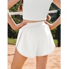 Zaclotre Girls Athletic Shorts with Pockets Elastic Waist 2 in 1 Running Shorts for Teen Kids Sports Active Soccer Shorts(White)