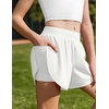 Zaclotre Girls Athletic Shorts with Pockets Elastic Waist 2 in 1 Running Shorts for Teen Kids Sports Active Soccer Shorts(White)