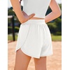 Zaclotre Girls Athletic Shorts with Pockets Elastic Waist 2 in 1 Running Shorts for Teen Kids Sports Active Soccer Shorts(White)
