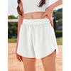 Zaclotre Girls Athletic Shorts with Pockets Elastic Waist 2 in 1 Running Shorts for Teen Kids Sports Active Soccer Shorts(White)