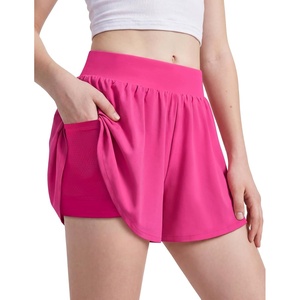 Zaclotre Girls Athletic Shorts with Pockets Elastic Waist 2 in 1 Running Shorts for Teen Kids Sports Active Soccer Shorts(Hot Pink)