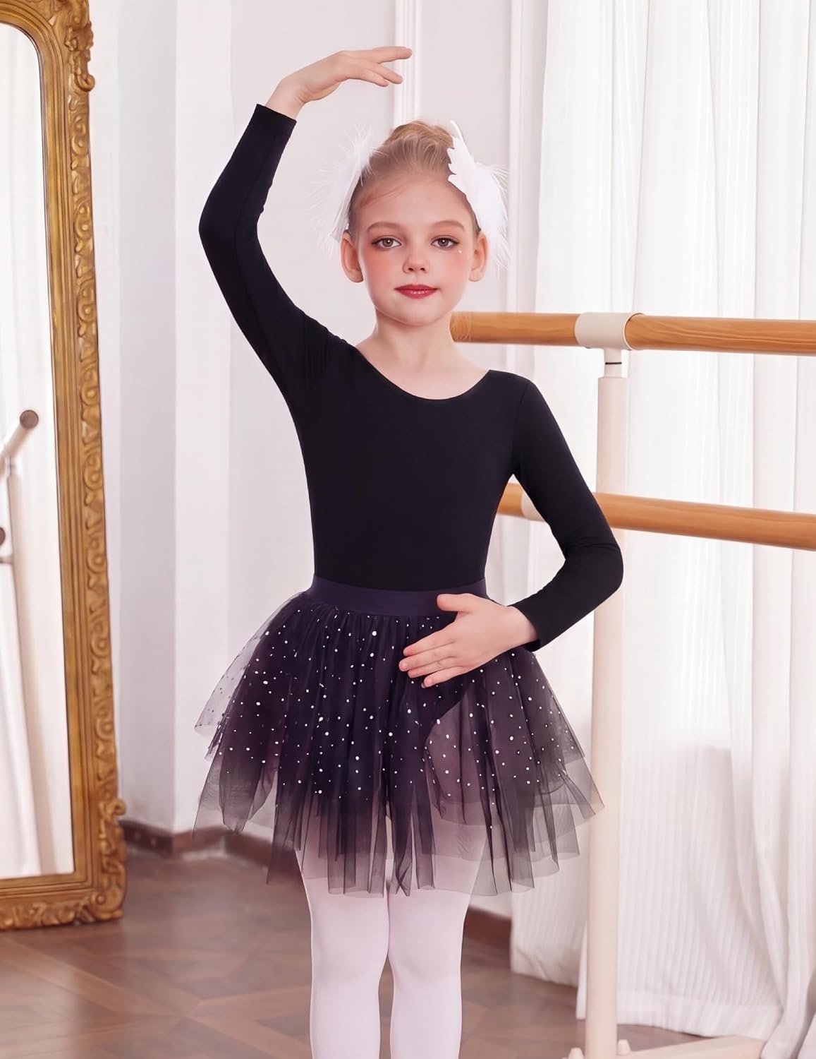 image:imageZaclotre Girls Long Sleeve Leotard for Ballet Dance Gymnastics OutfitsBlack