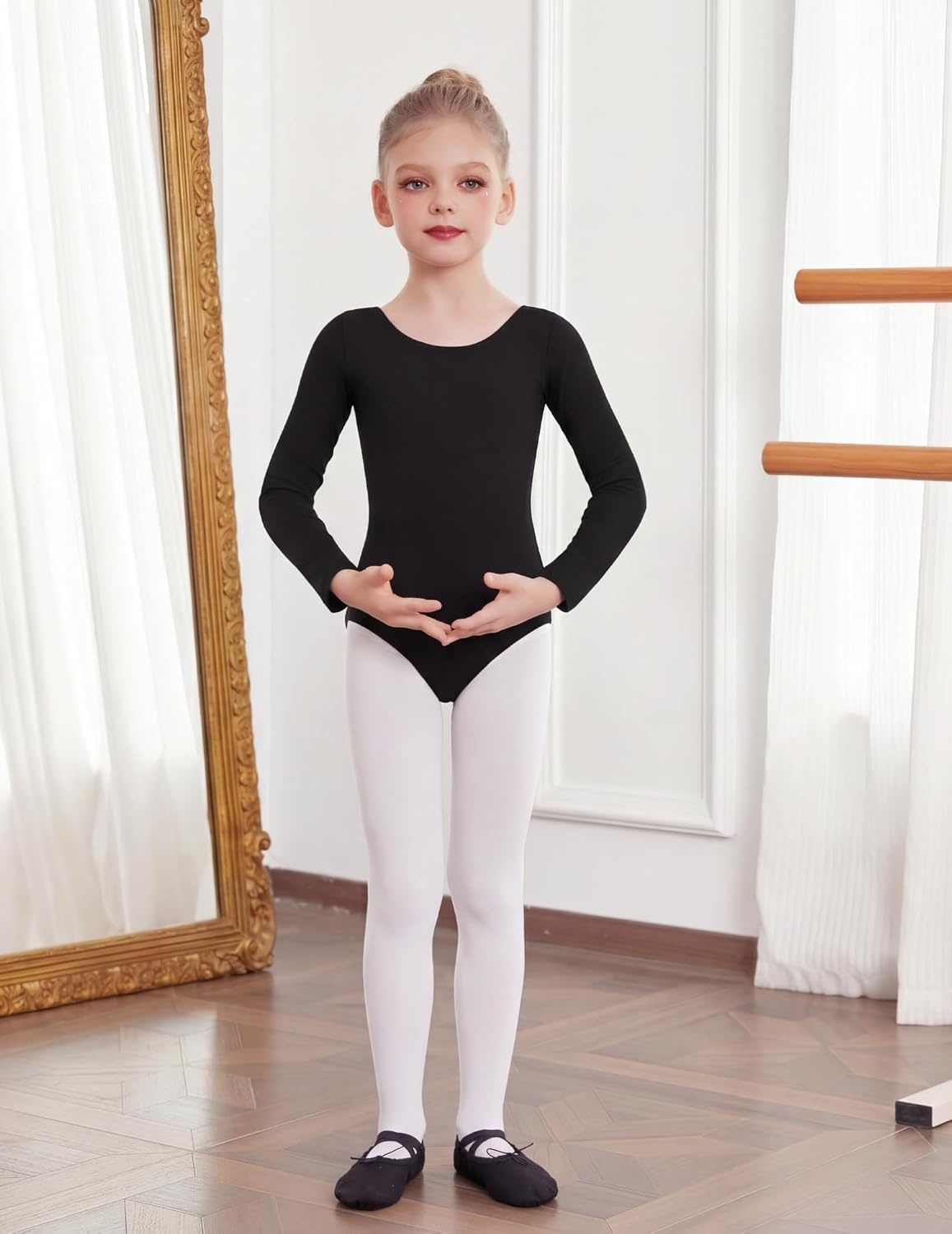 image:imageZaclotre Girls Long Sleeve Leotard for Ballet Dance Gymnastics OutfitsBlack