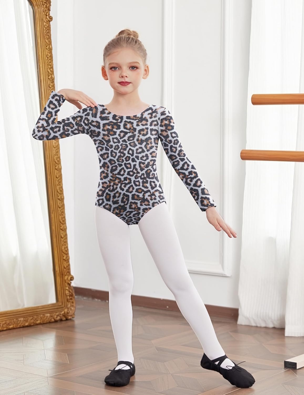 image:imageZaclotre Girls Long Sleeve Leotard for Ballet Dance Gymnastics OutfitsLeopard