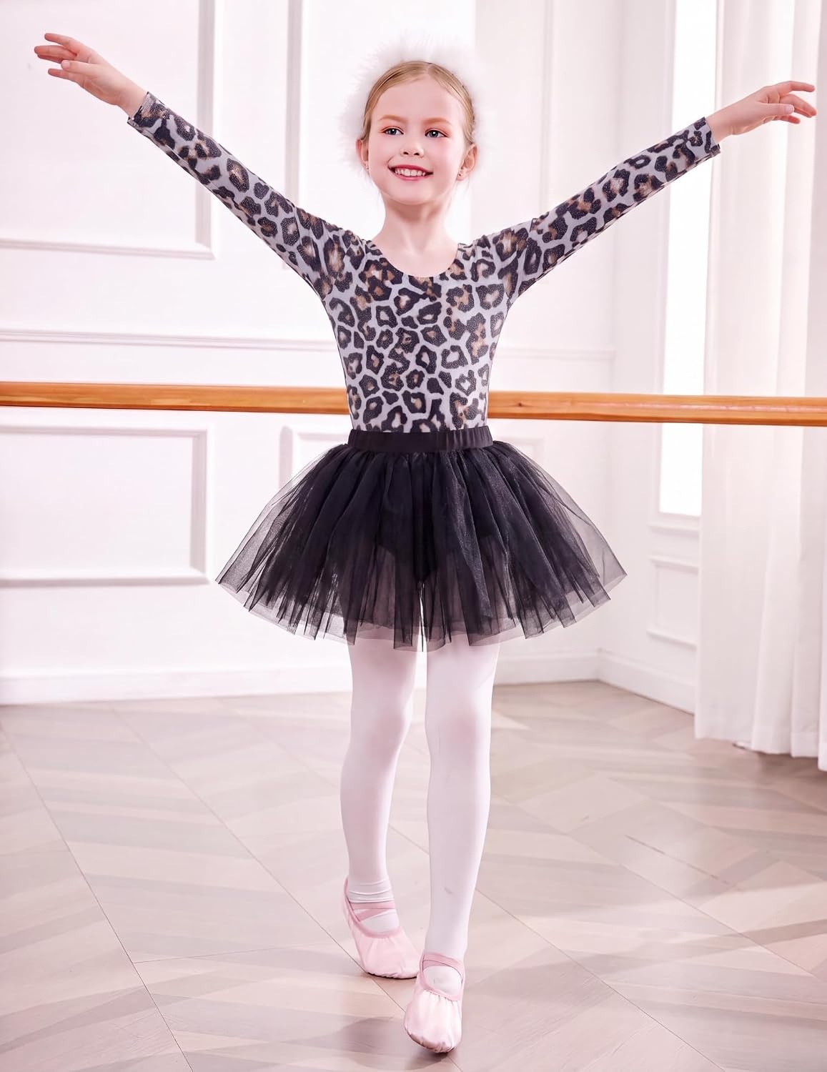 image:imageZaclotre Girls Long Sleeve Leotard for Ballet Dance Gymnastics OutfitsLeopard