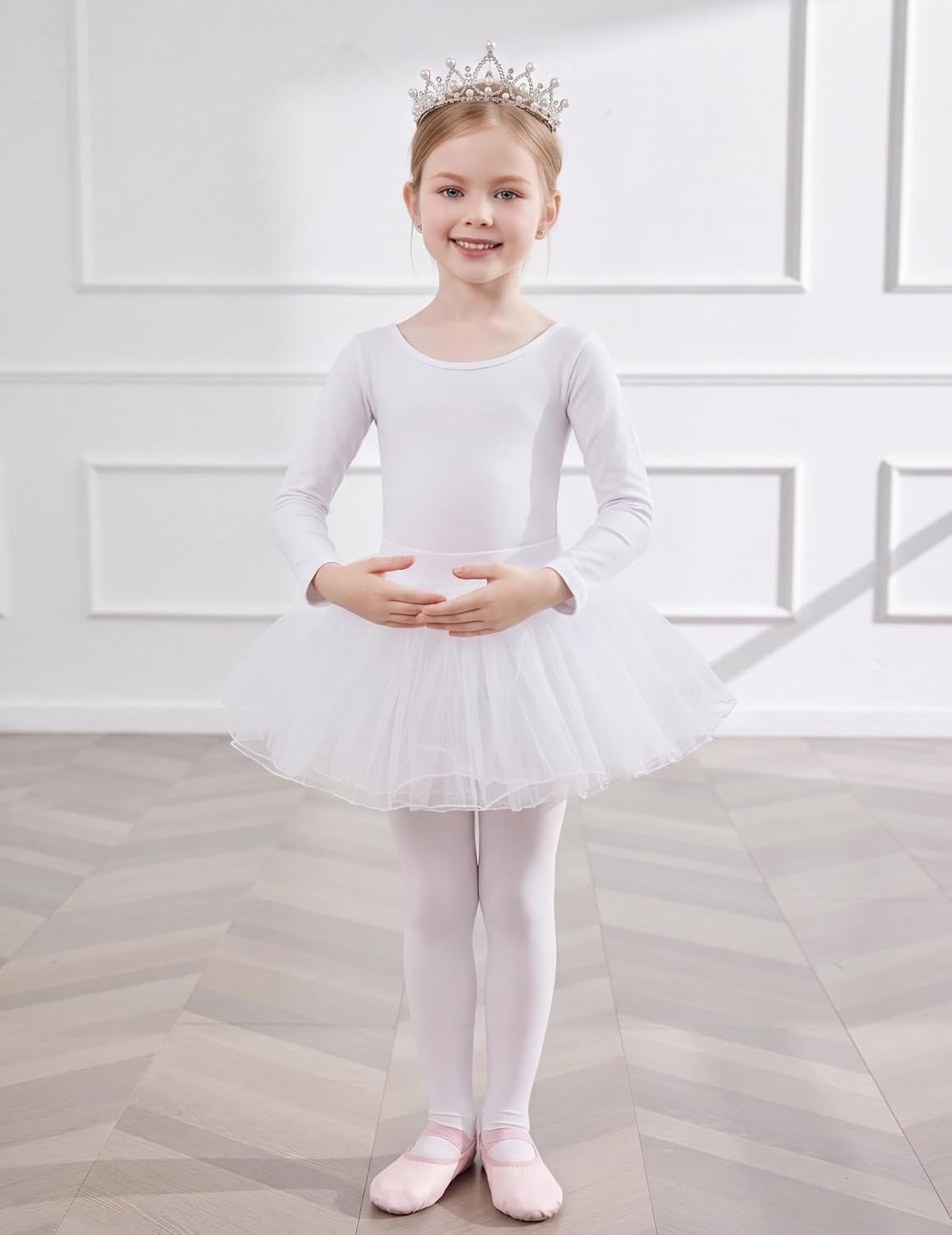 image:imageZaclotre Girls Long Sleeve Leotard for Ballet Dance Gymnastics OutfitsWhite
