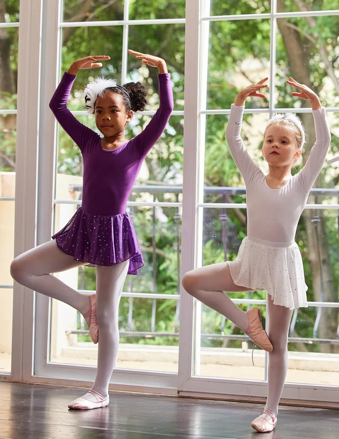 image:imageZaclotre Girls Long Sleeve Leotard for Ballet Dance Gymnastics OutfitsWhite
