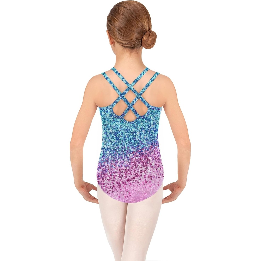 image:imageZaclotre Ballet Leotards for Girls Crisscross Tank Gymnastics LeotardsDiamond Greenpink