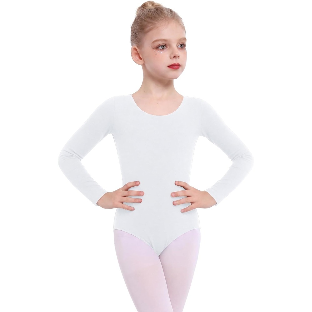 image:imageZaclotre Girls Long Sleeve Leotard for Ballet Dance Gymnastics OutfitsWhite